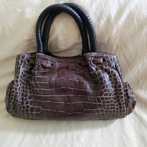 Giorgio Armani croc embrosed leather handbag - Picture 2 of 8